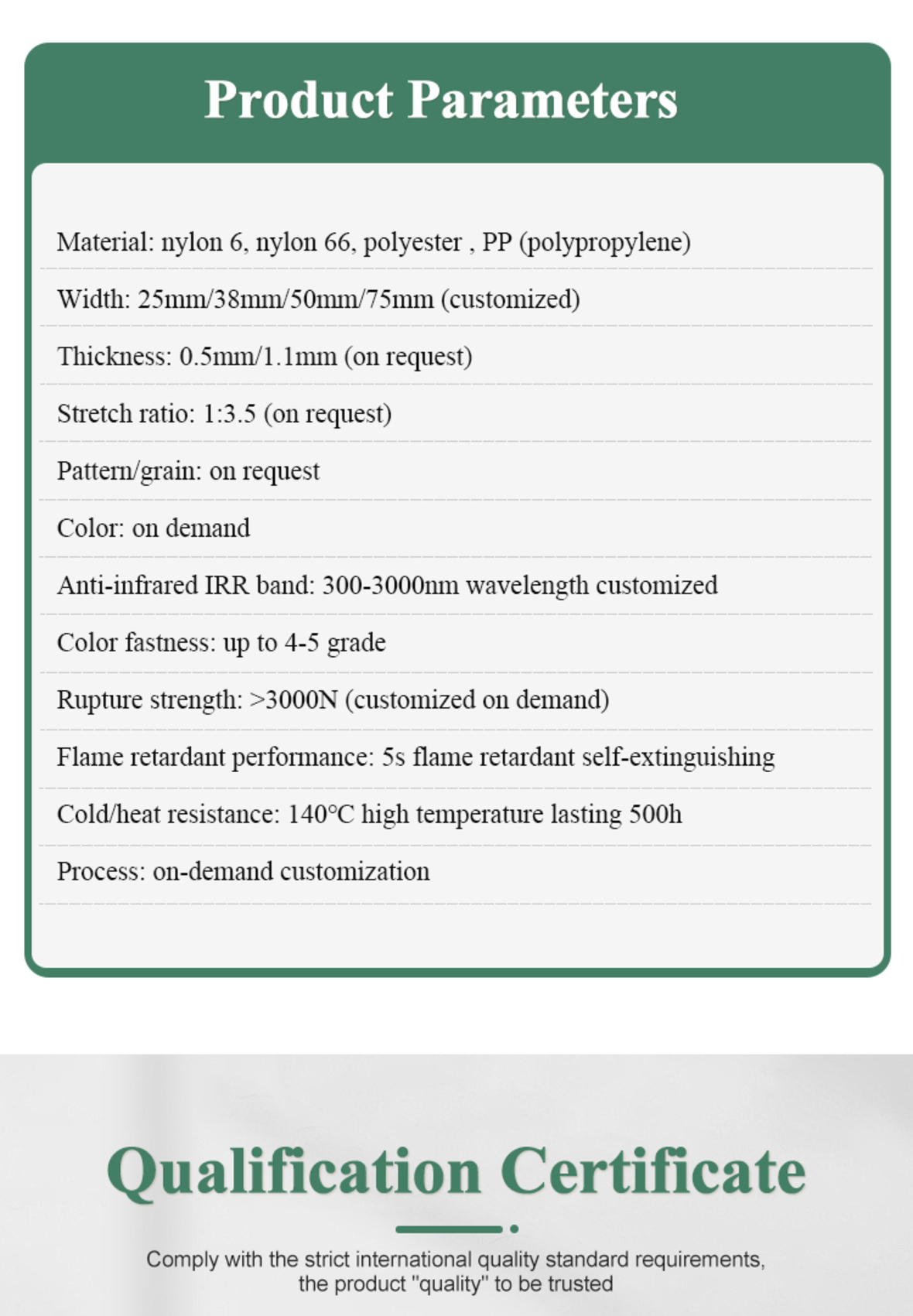 Nylon Polypropylene Elastic Webbing