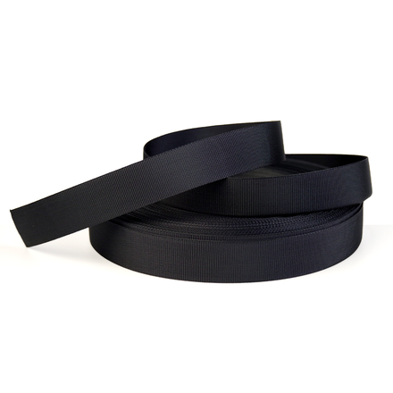 Black Nylon 66 Fine-textured Webbing