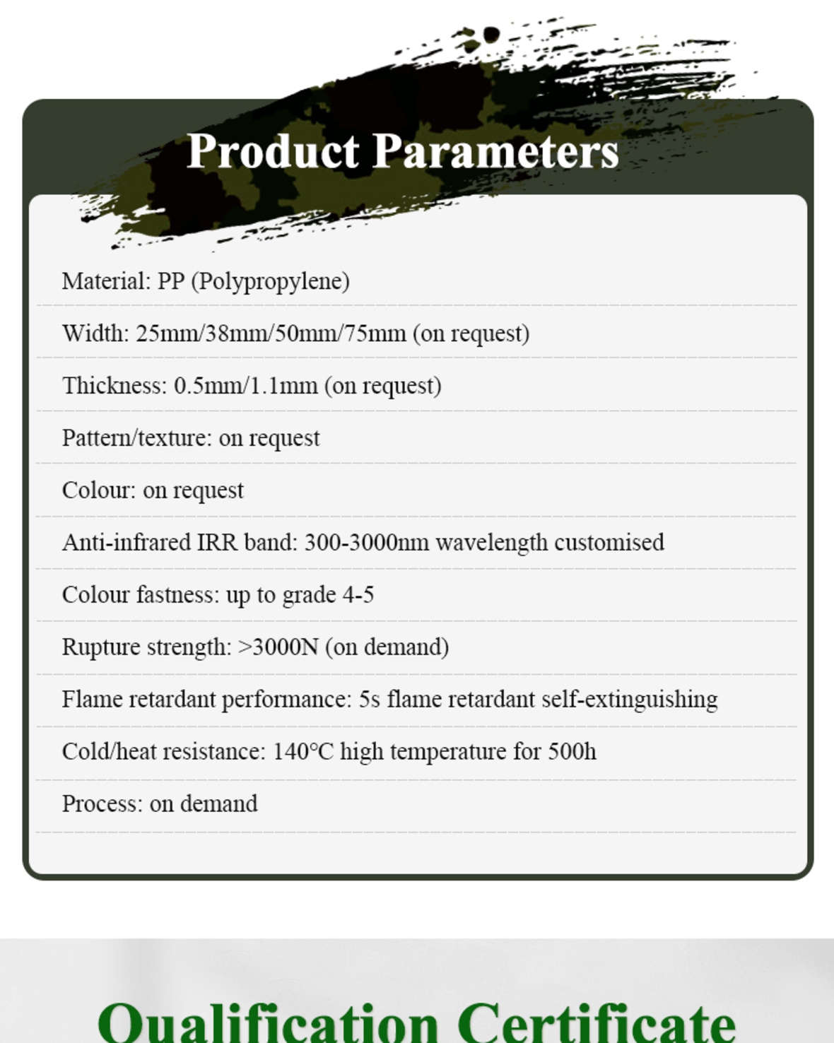 Custom Heavy Duty Polyester Webbing