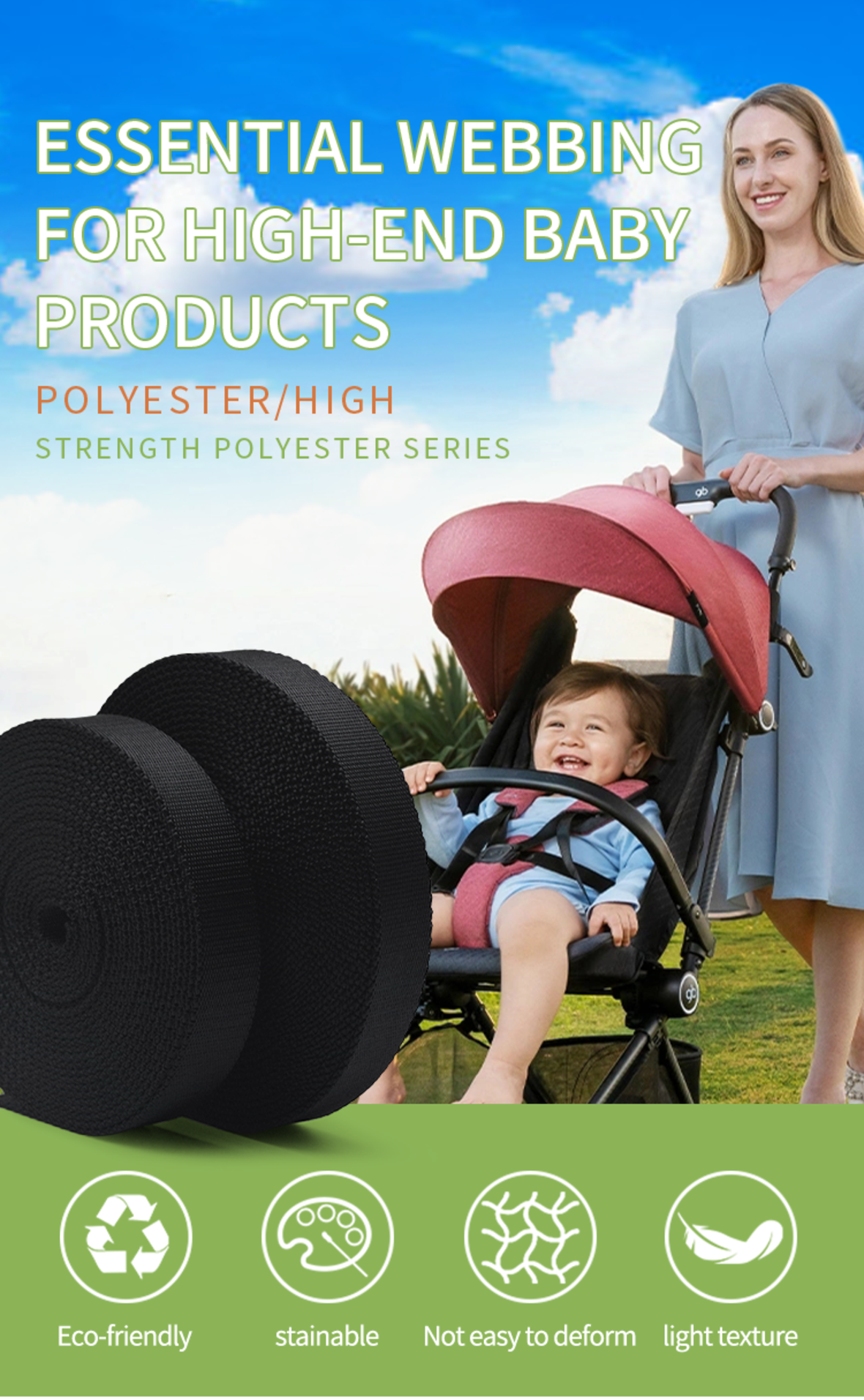 Safe And Environmentally Friendly Stroller Webbing